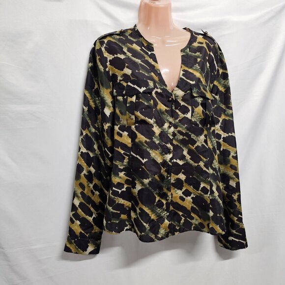 Lafayette 148 New York 100% Silk Top Blouse Shirt Women Size 12 - Picture 13 of 14